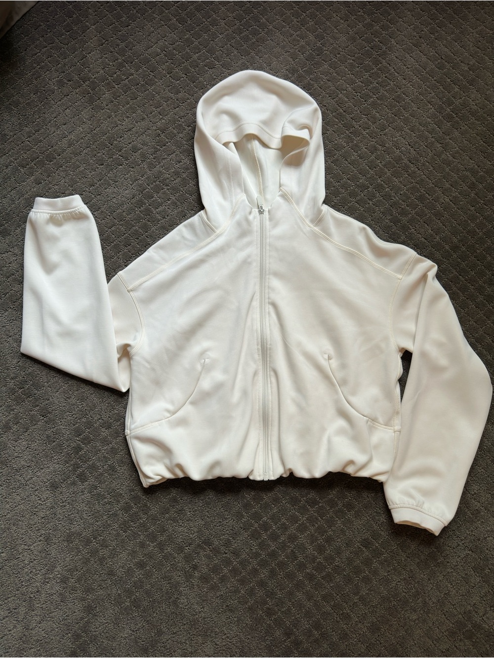 lululemon athletica White Cropped Zip Hoodie